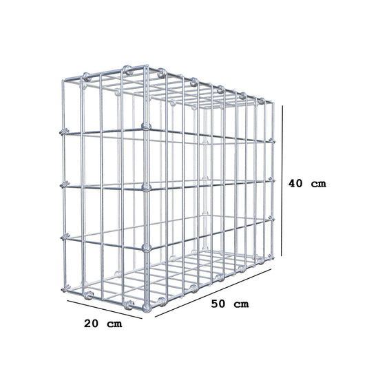 Gabion 50 cm x 40 cm x 20 cm (L x H x D), maskestørrelse 5 x 10 cm, spiralring