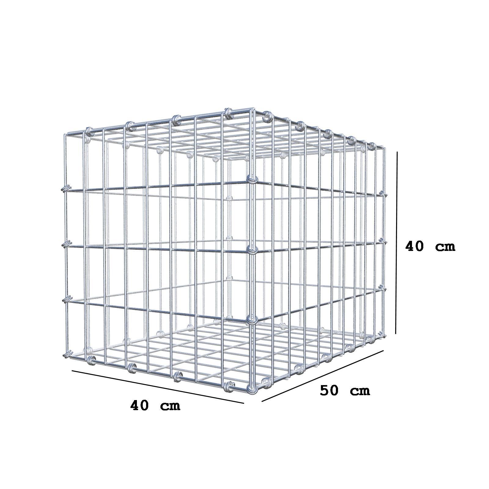 Gabione 50 cm x 40 cm x 40 cm (L x H x T), Maschenweite 5 x 10 cm, Spiralring