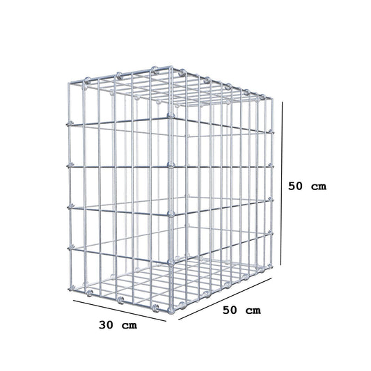 Gabion 50 cm x 50 cm x 30 cm (L x H x D), mesh size 5 x 10 cm, spiral ring