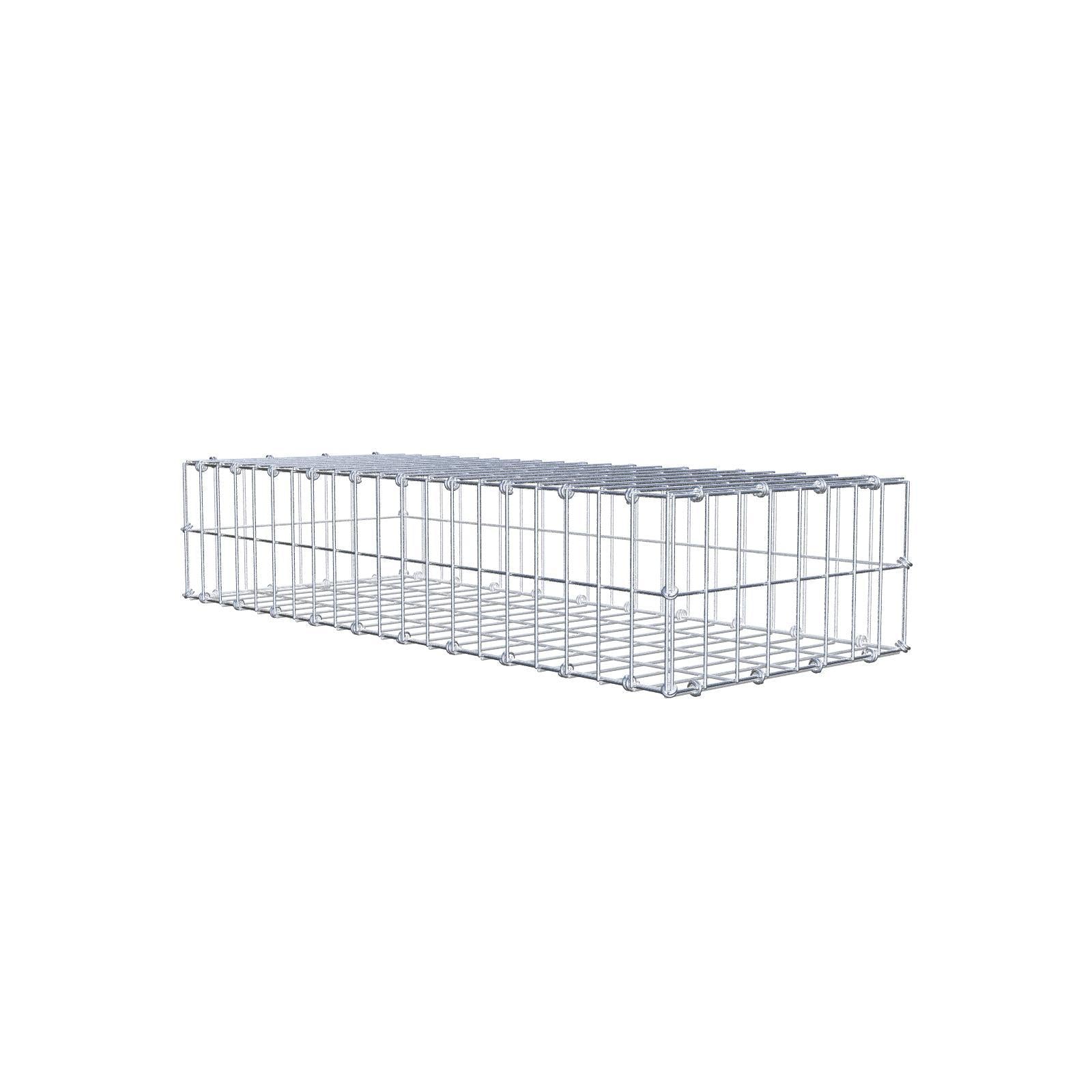 Gabione 100 cm x 20 cm x 40 cm (L x H x T), Maschenweite 5 x 10 cm, Spiralring