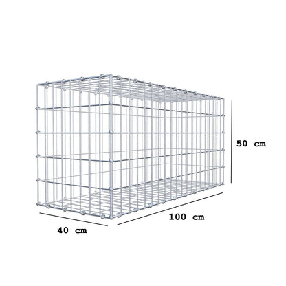 Gabion 100 cm x 50 cm x 40 cm (L x H x D), maskstorlek 5 x 10 cm, spiralring