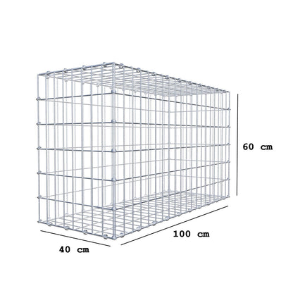 Gabion 100 cm x 60 cm x 40 cm (L x H x D), mesh size 5 x 10 cm, spiral ring