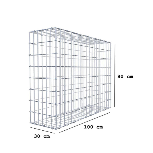 Gabion 100 cm x 80 cm x 30 cm (L x H x P), mailles 5 x 10 cm, anneau en spirale