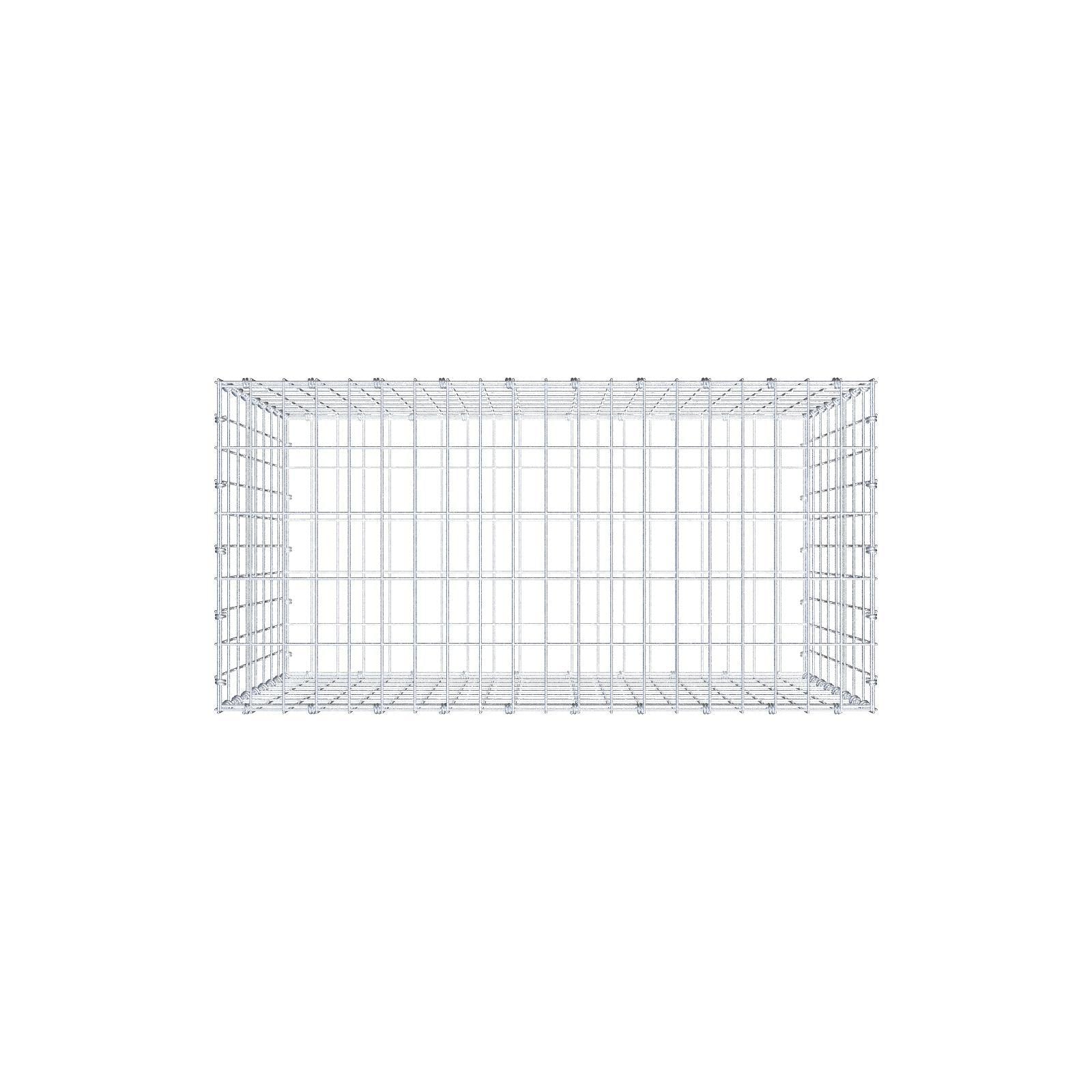 Gabione 100 cm x 80 cm x 50 cm (L x H x T), Maschenweite 5 x 10 cm, Spiralring