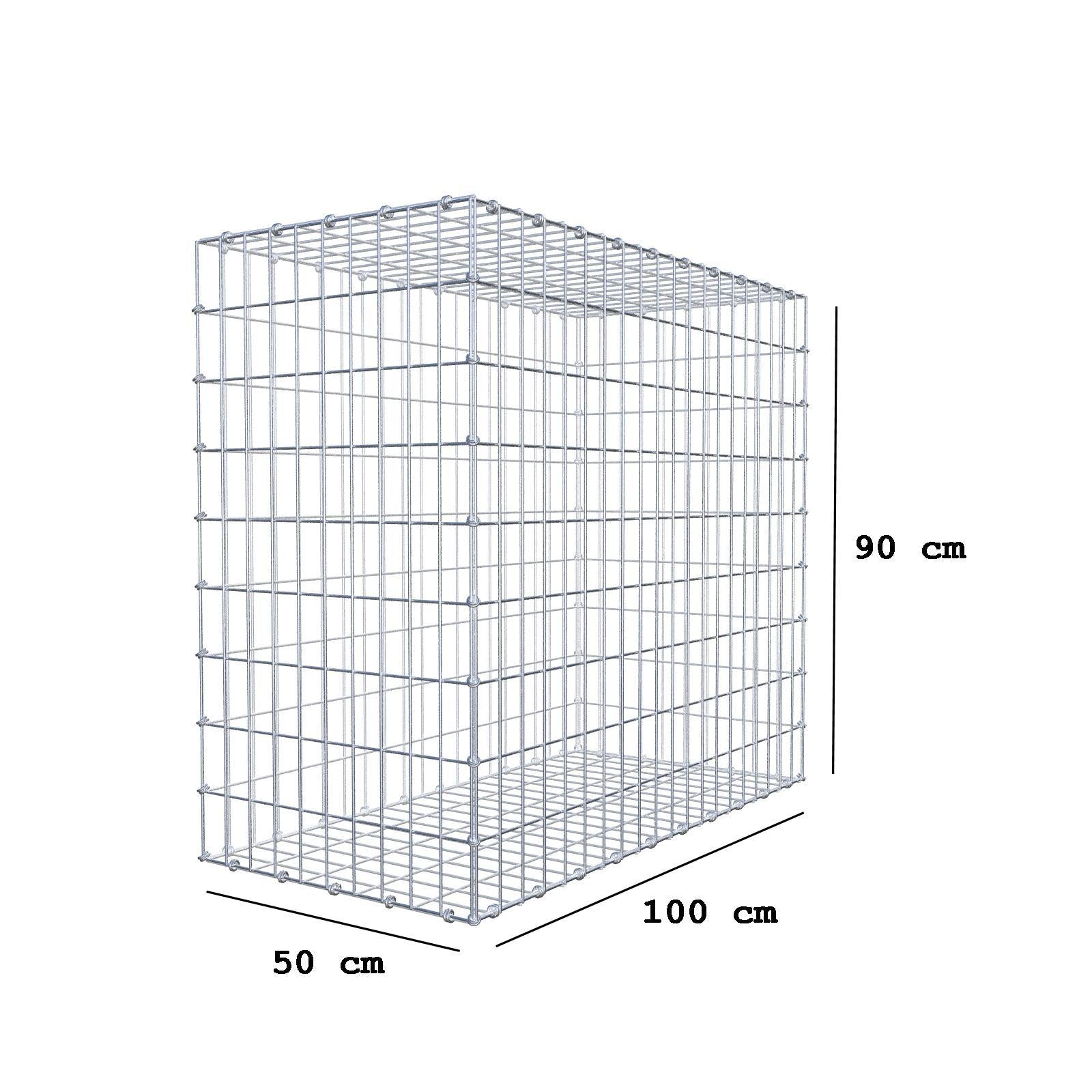 Schanskorf 100 cm x 90 cm x 50 cm (L x H x D), maaswijdte 5 x 10 cm, spiraalring