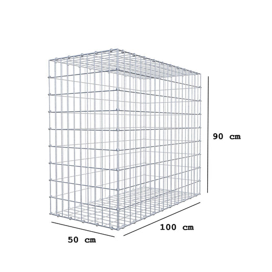 Gabion 100 cm x 90 cm x 50 cm (L x H x D), maskstorlek 5 x 10 cm, spiralring