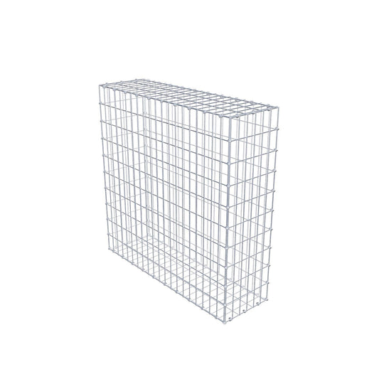 Gabion 100 cm x 100 cm x 30 cm (L x H x D), maskestørrelse 5 x 10 cm, spiralring