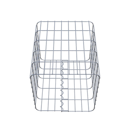 Coluna de gabião 42 x 42 cm, MW 5 x 10 cm quadrado
