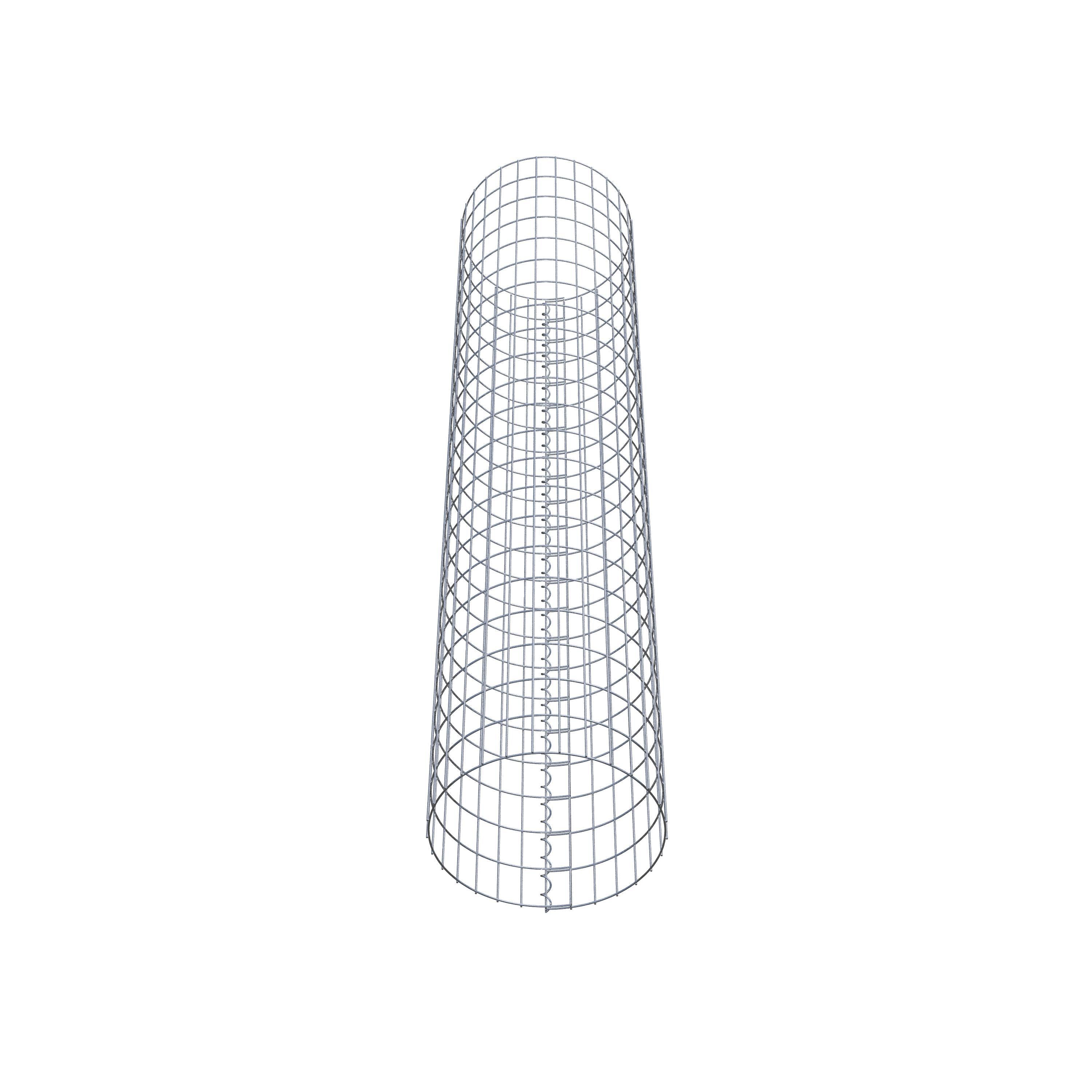 Coluna de gabião com diâmetro de 47 cm, malha redonda de 5 x 10 cm