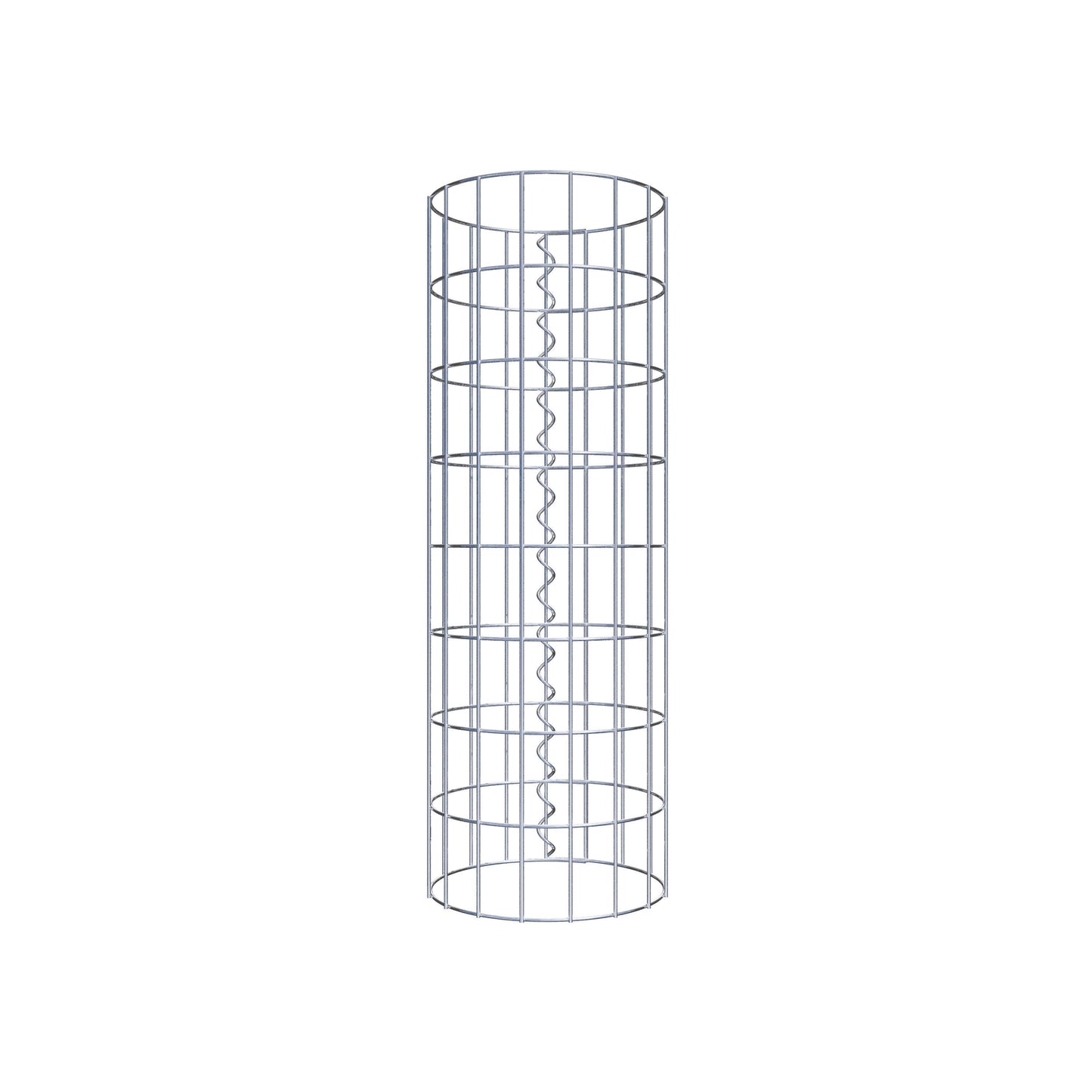 Gabion column around 27 cm diameter, 80 cm height, mesh size 5 cm x 10 cm
