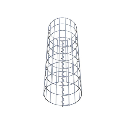 Gabion column around 27 cm diameter, 80 cm height, mesh size 5 cm x 10 cm