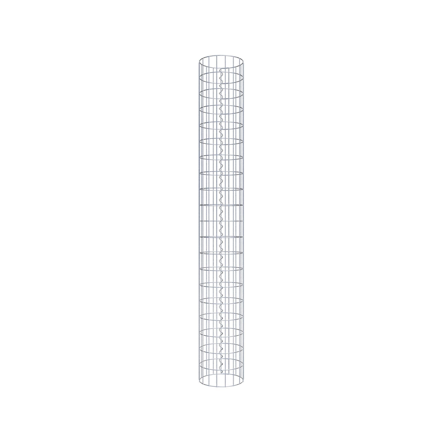 Gabion column around 27 cm diameter, 200 cm height, mesh size 5 cm x 10 cm