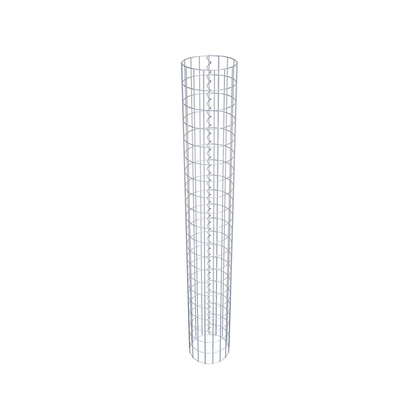Gabion column around 27 cm diameter, 200 cm height, mesh size 5 cm x 10 cm
