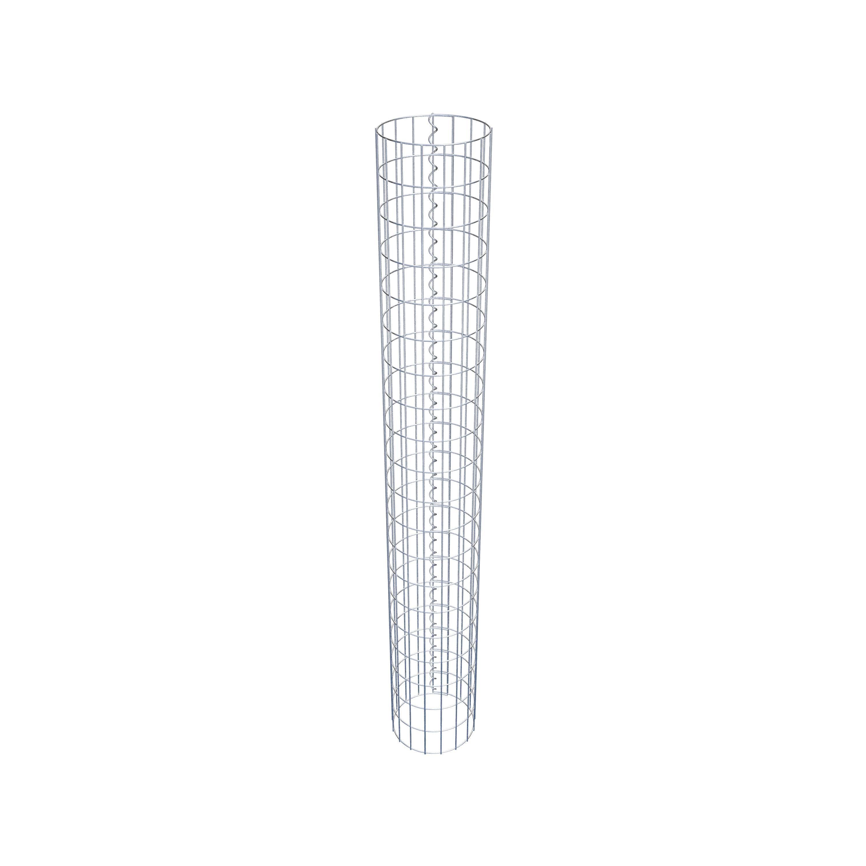 Coluna de gabião redonda 27 cm de diâmetro, 200 cm de altura, malhagem 5 cm x 10 cm