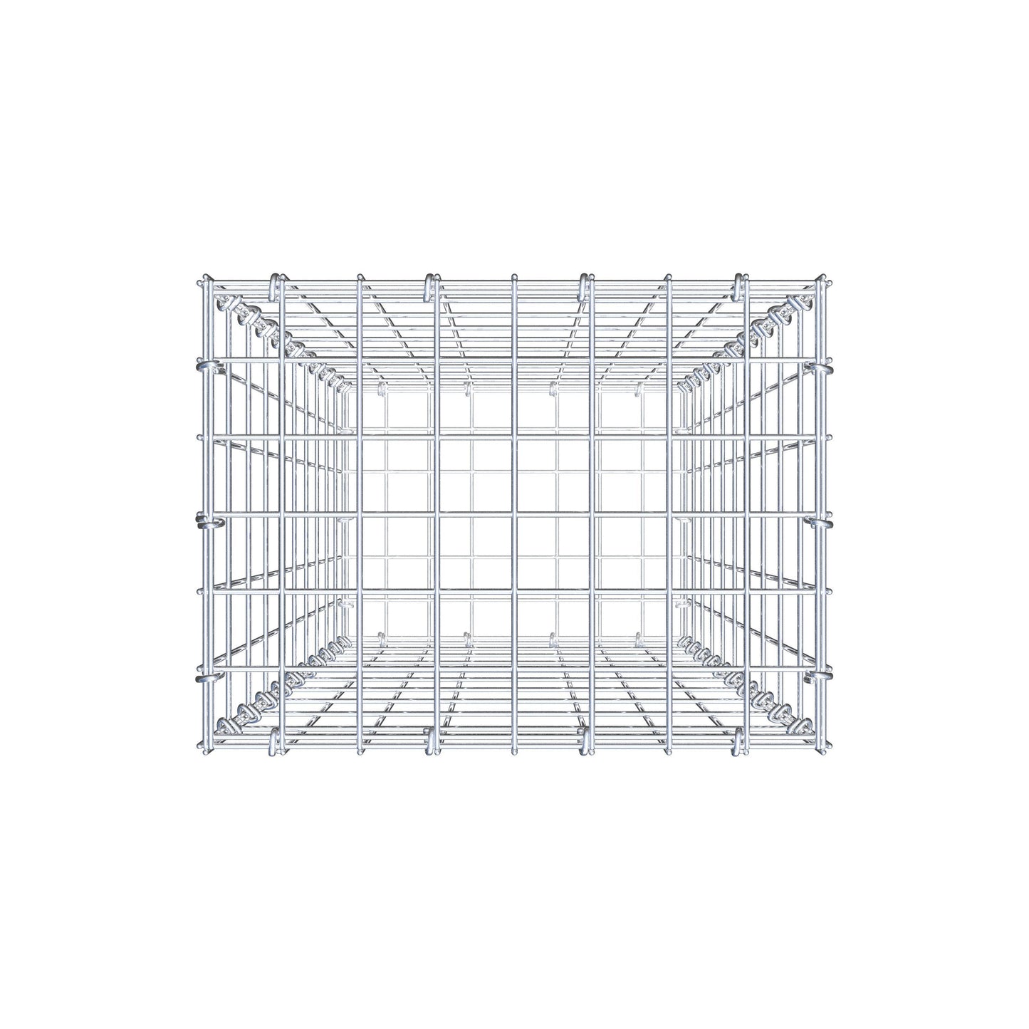 Gabião 100 cm x 40 cm x 30 cm (C x A x P), malhagem 5 cm x 10 cm, anel C