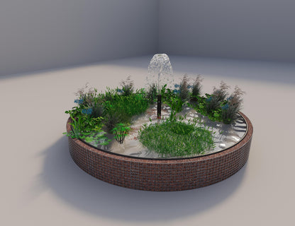 Gabion upphöjd damm rund, ytterdiameter 382 cm, höjd 50 cm, maskstorlek 5 x 5 cm, väggtjocklek 15 cm