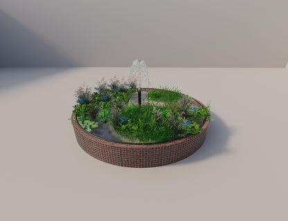 Gabion upphöjd damm rund, ytterdiameter 382 cm, höjd 50 cm, maskstorlek 5 x 5 cm, väggtjocklek 15 cm