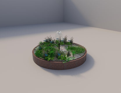 Gabion upphöjd damm rund, ytterdiameter 382 cm, höjd 50 cm, maskstorlek 5 x 5 cm, väggtjocklek 15 cm