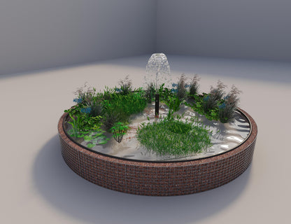 Gabion upphöjd damm rund, ytterdiameter 412 cm, höjd 50 cm, maskstorlek 5 x 5 cm, väggtjocklek 15 cm