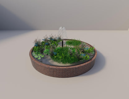 Gabion upphöjd damm rund, ytterdiameter 412 cm, höjd 50 cm, maskstorlek 5 x 5 cm, väggtjocklek 15 cm