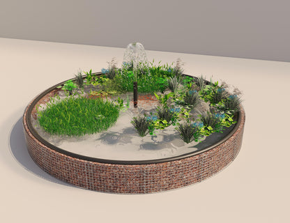 Gabion upphöjd damm rund, ytterdiameter 502 cm, höjd 50 cm, maskstorlek 5 x 5 cm, väggtjocklek 15 cm