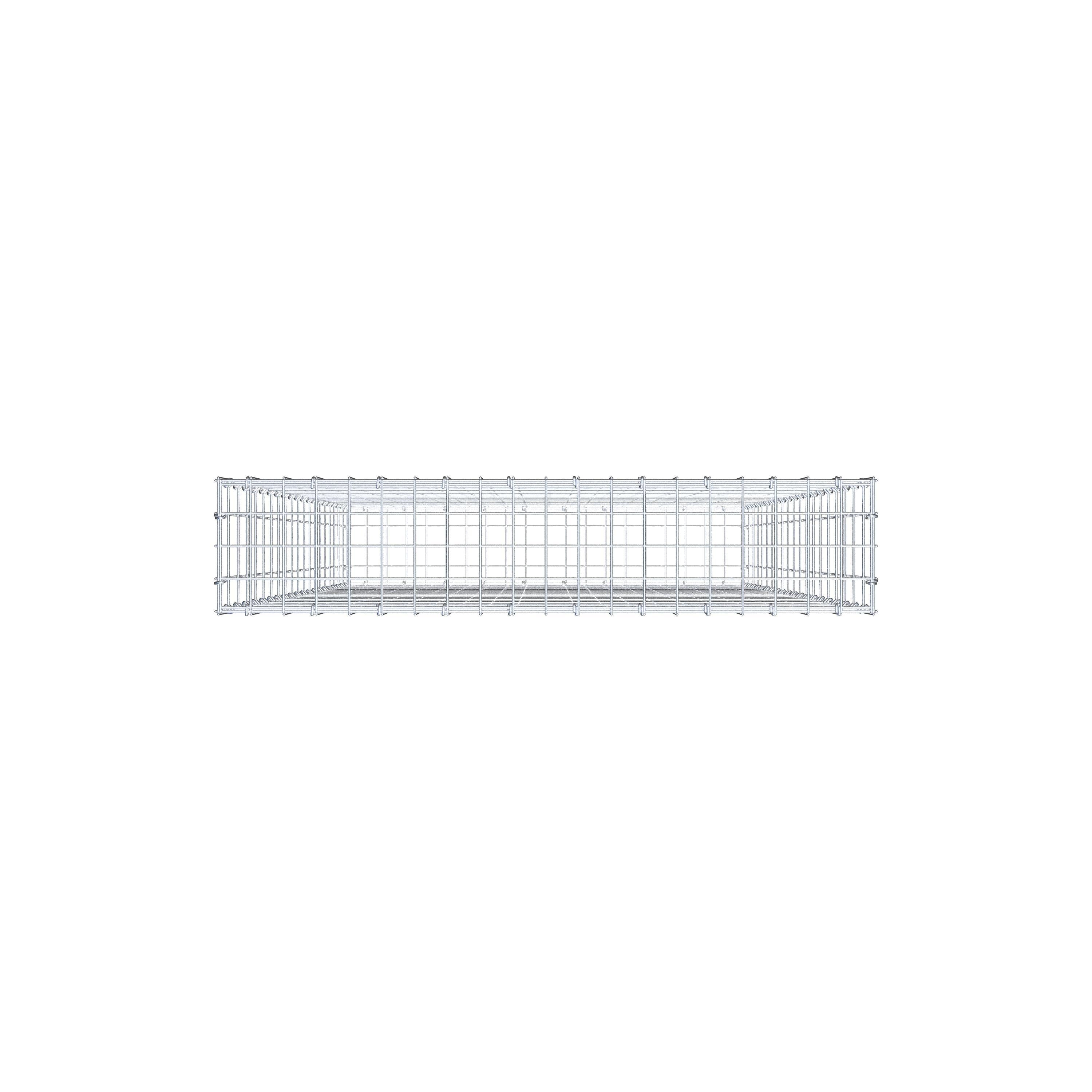 Gabion 200 cm x 100 cm x 20 cm (L x H x D), mesh size 5 cm x 10 cm, C-ring