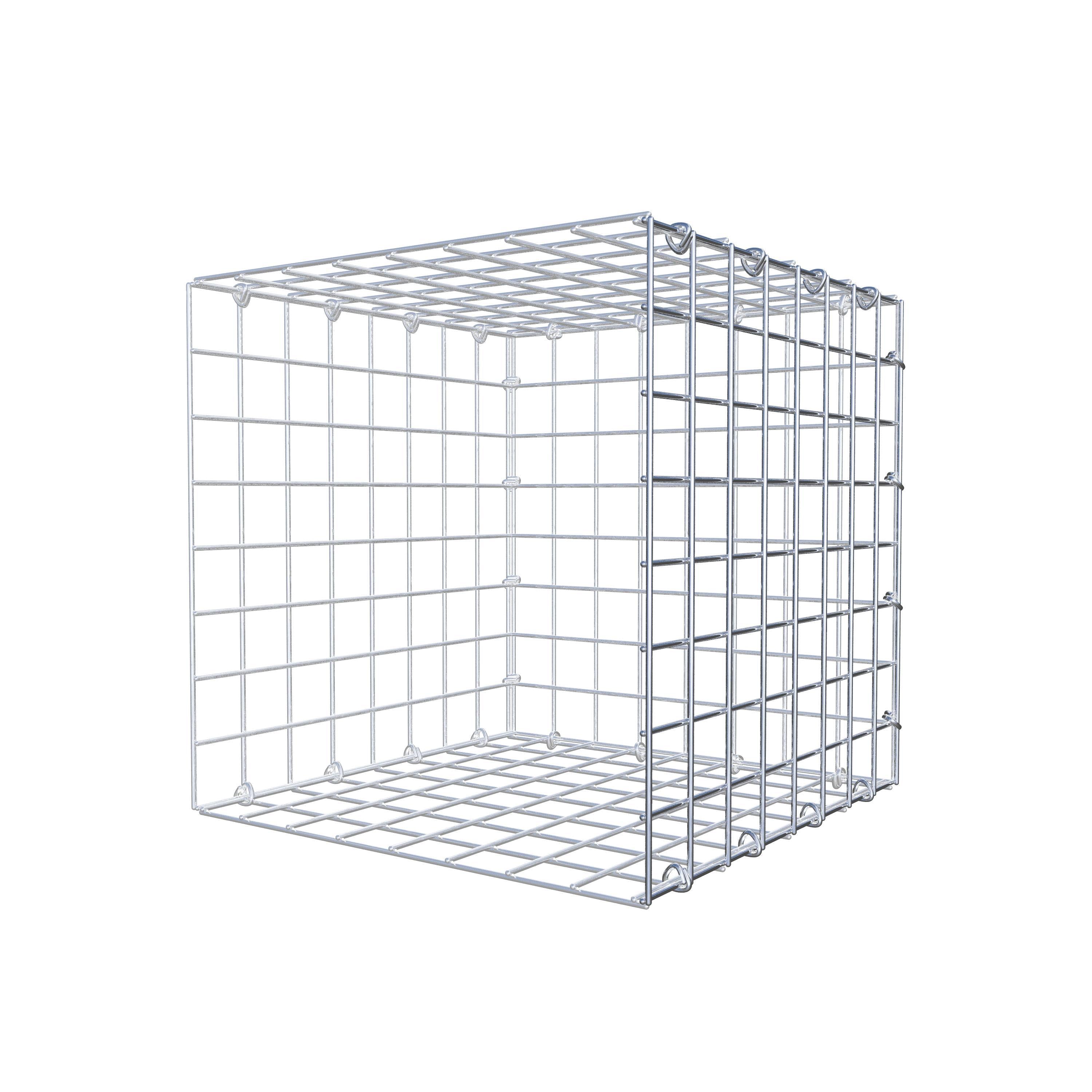 Mounted gabion type 2 40 cm x 40 cm x 40 cm (L x H x D), mesh size 5 cm x 5 cm, C-ring