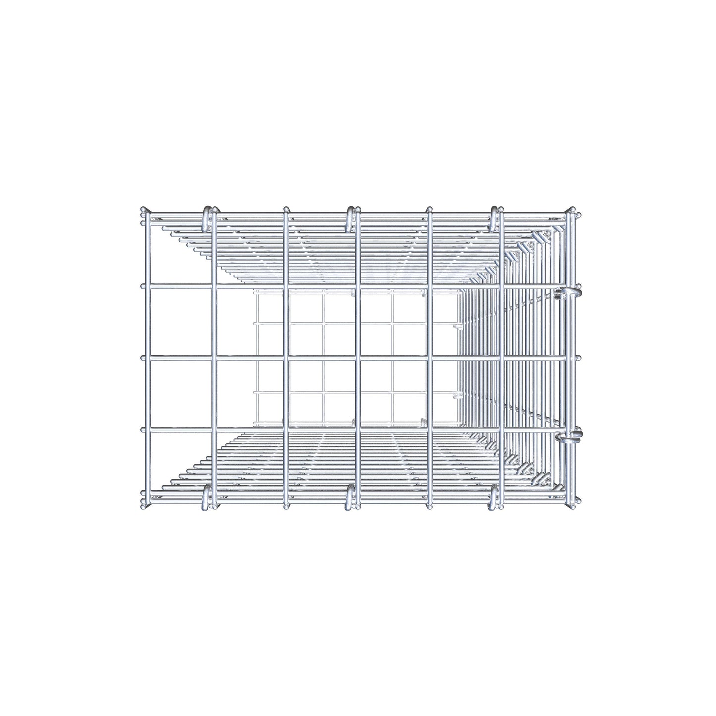 Monteret gabion type 2 100 cm x 30 cm x 20 cm (L x H x D), maskestørrelse 5 cm x 5 cm, C-ring