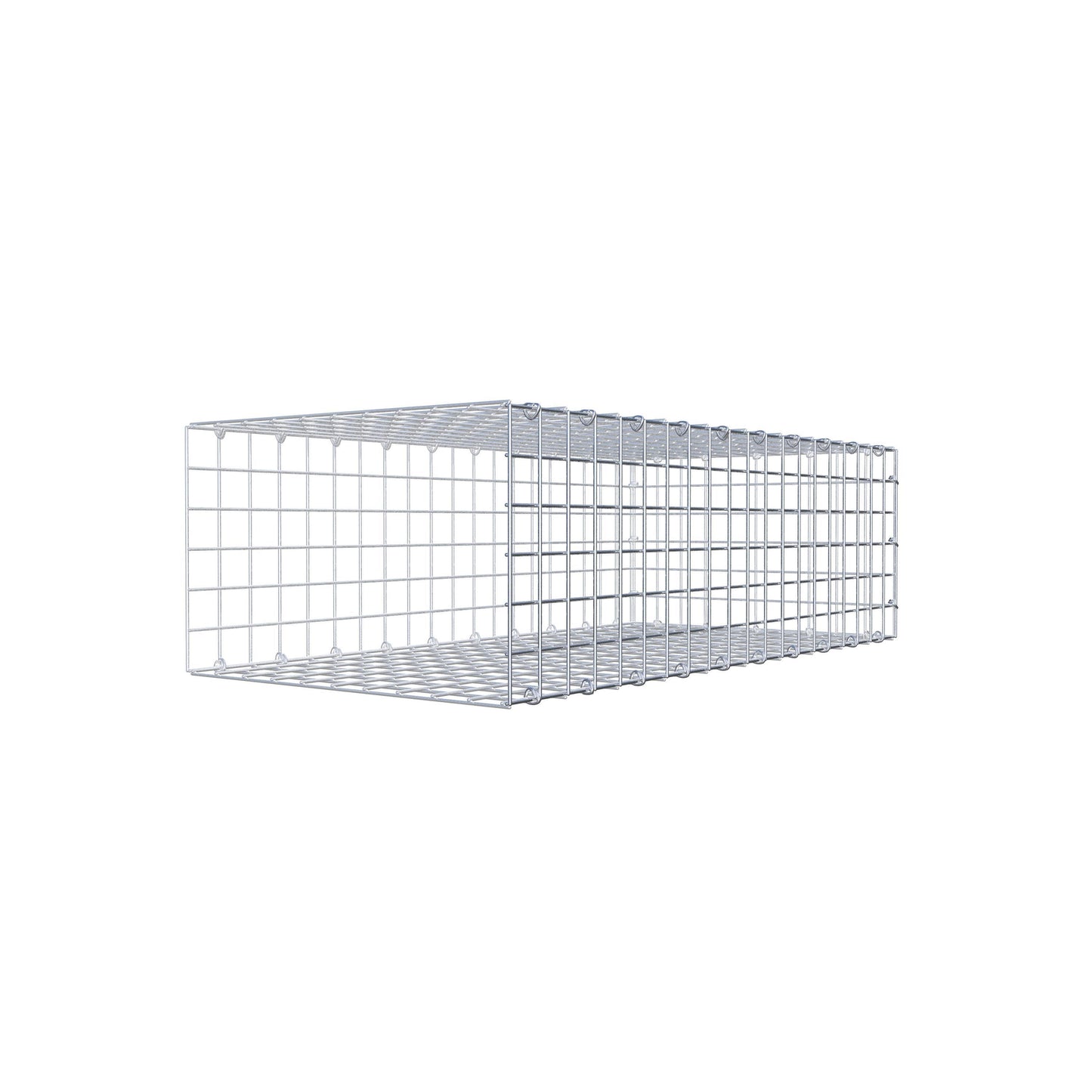 Monteret gabion type 2 100 cm x 30 cm x 50 cm (L x H x D), maskestørrelse 5 cm x 5 cm, C-ring