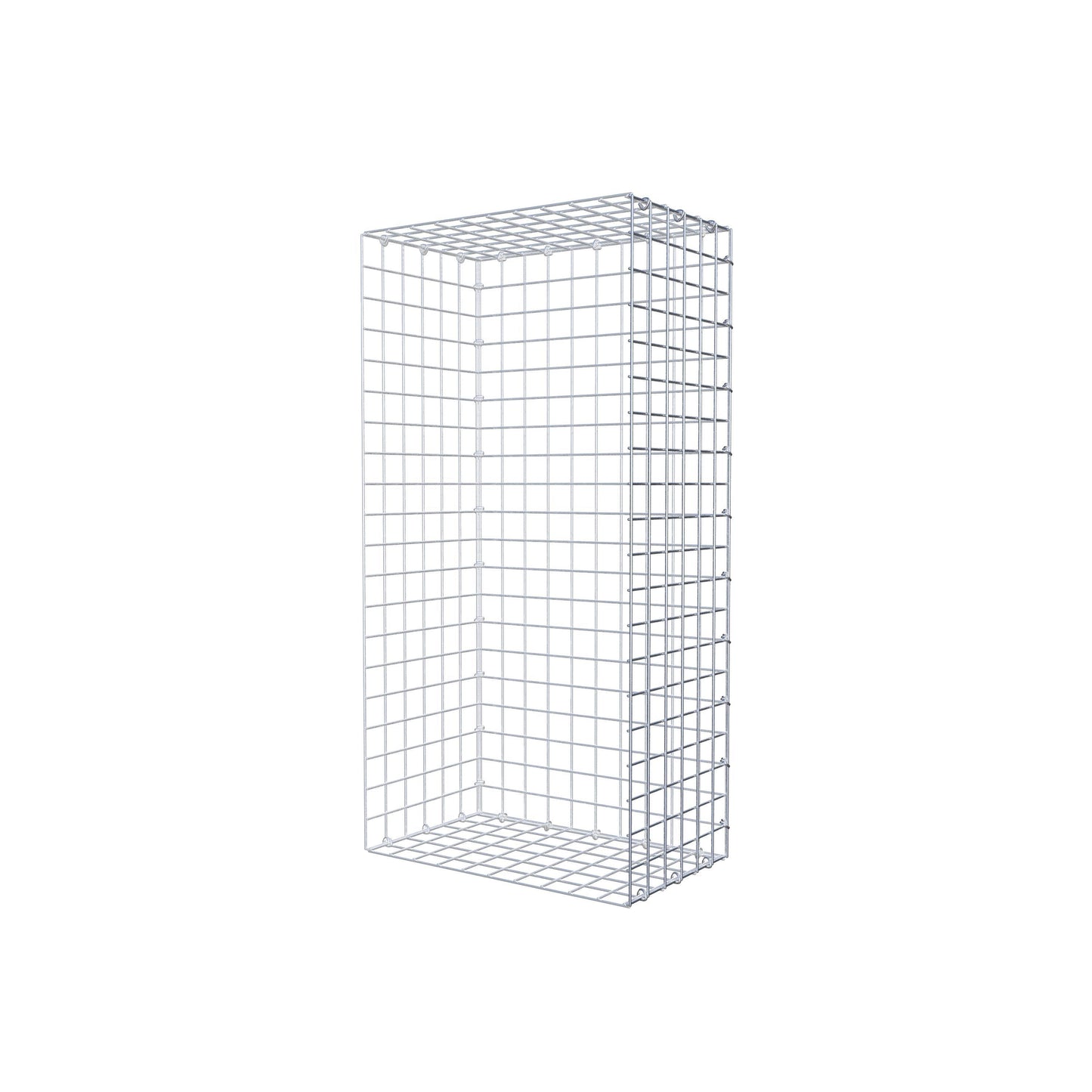 Monteret gabion type 2 100 cm x 30 cm x 50 cm (L x H x D), maskestørrelse 5 cm x 5 cm, C-ring