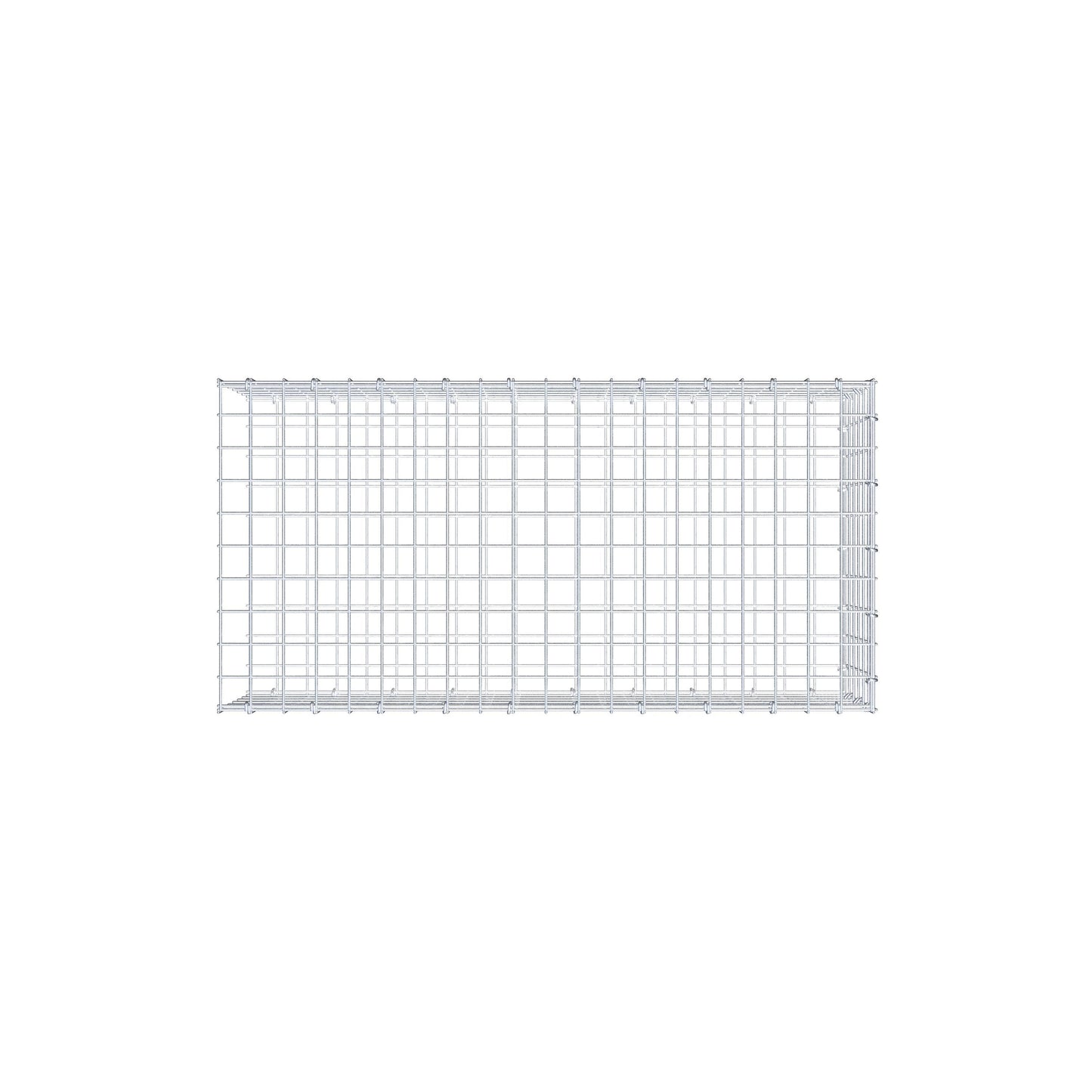 Monteret gabion type 2 100 cm x 30 cm x 50 cm (L x H x D), maskestørrelse 5 cm x 5 cm, C-ring