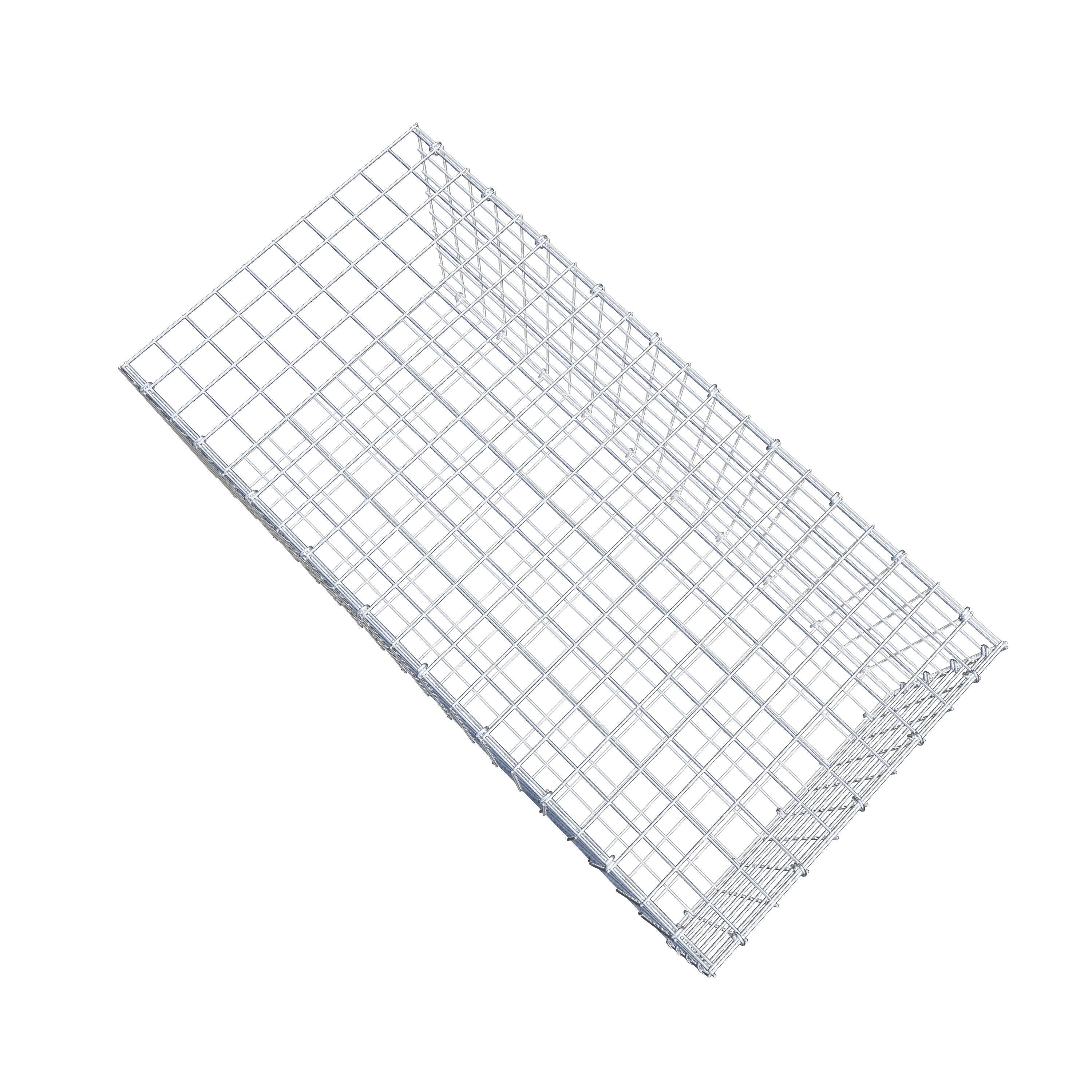 Monteret gabion type 2 100 cm x 40 cm x 50 cm (L x H x D), maskestørrelse 5 cm x 5 cm, C-ring