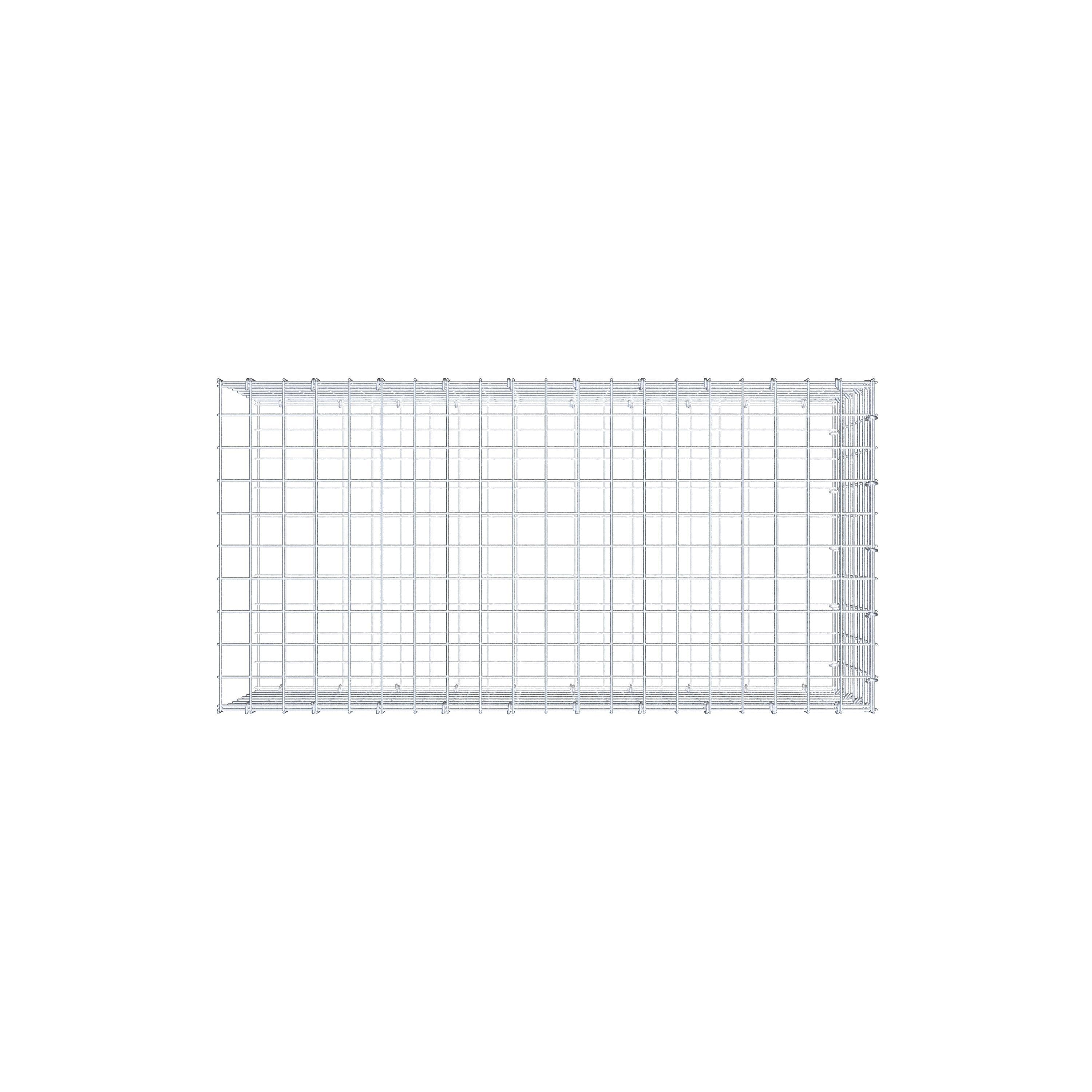 Monteret gabion type 2 100 cm x 40 cm x 50 cm (L x H x D), maskestørrelse 5 cm x 5 cm, C-ring