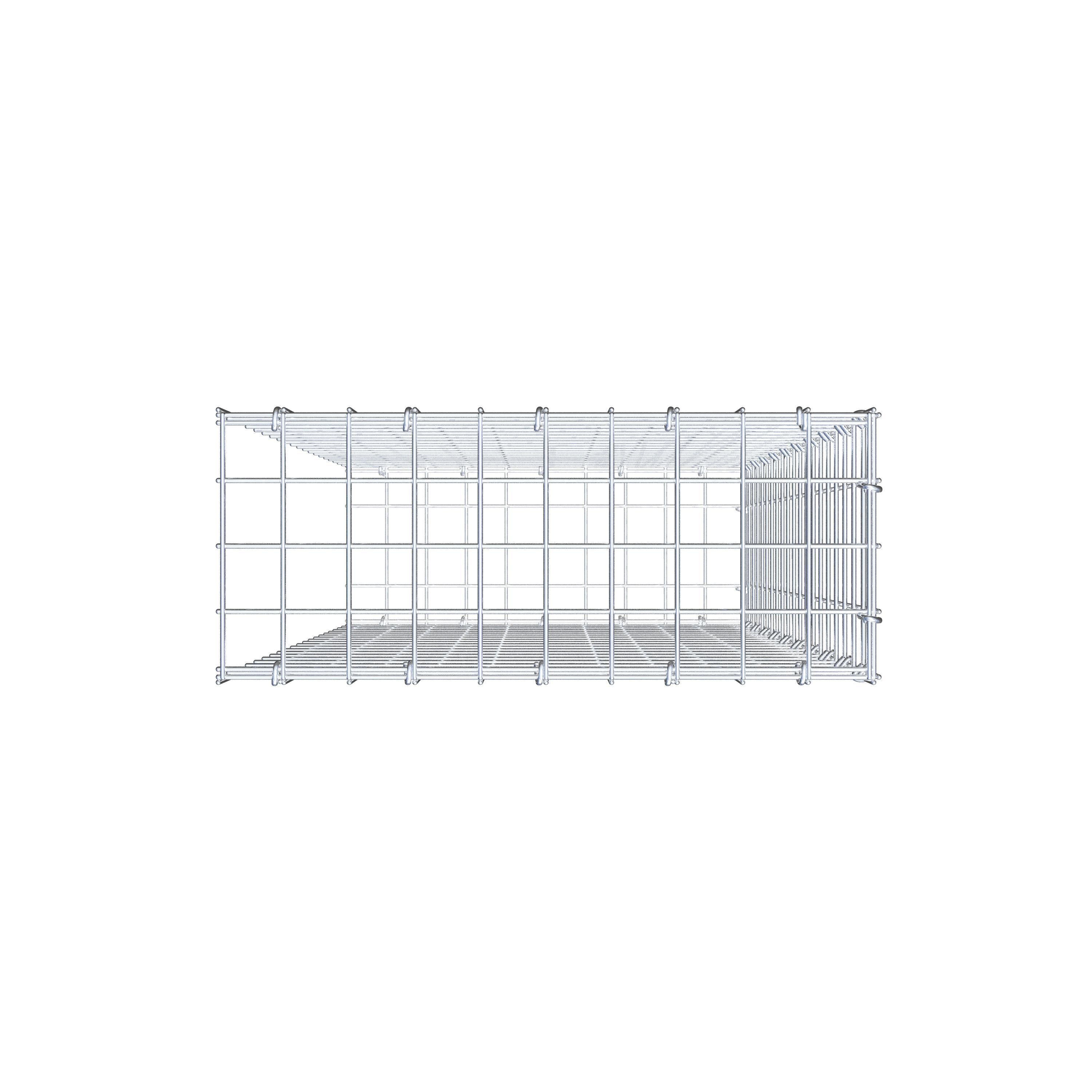 Anbaugabione Typ 2 100 cm x 50 cm x 20 cm (L x H x T), Maschenweite 5 cm x 5 cm, C-Ring