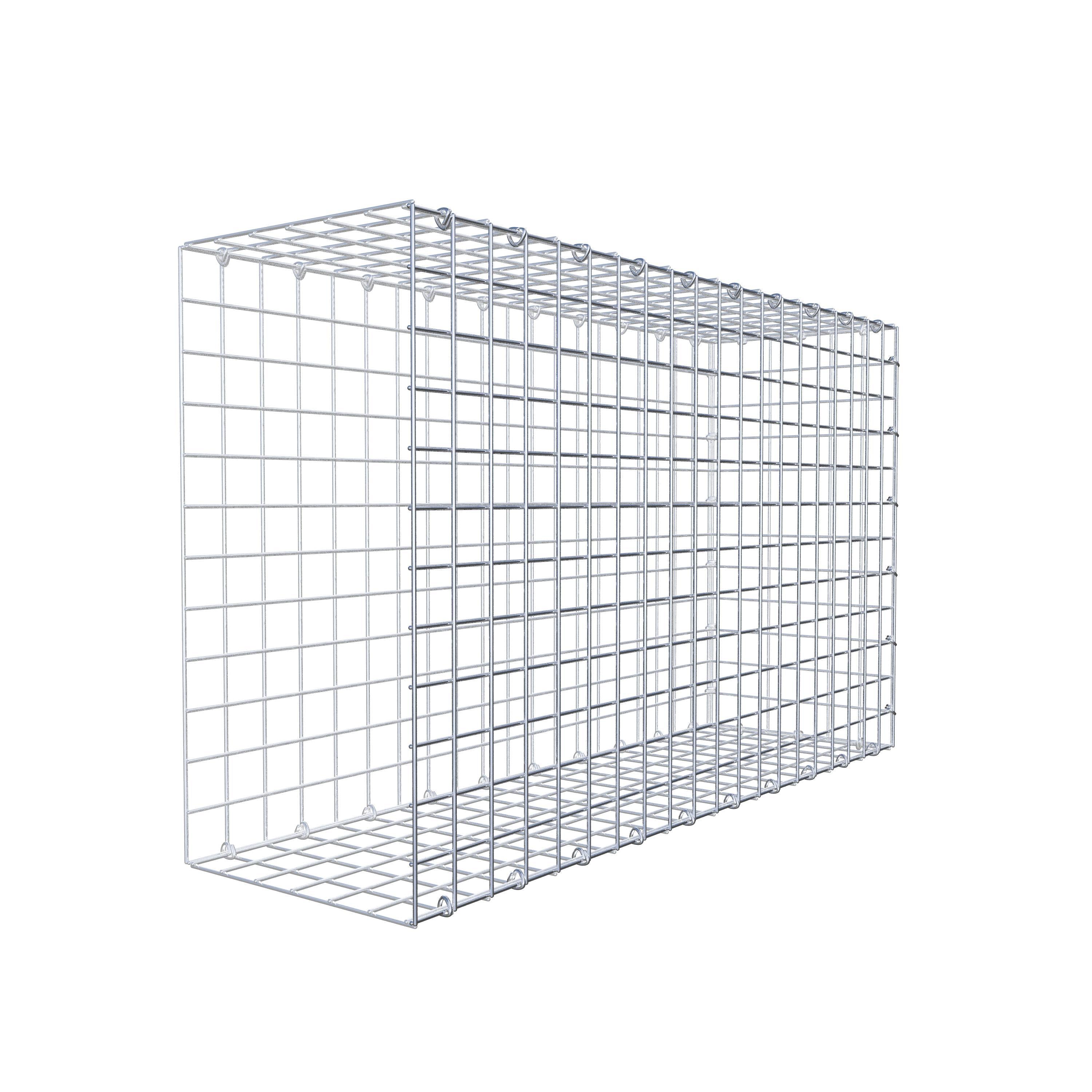 Monteret gabion type 2 100 cm x 60 cm x 30 cm (L x H x D), maskestørrelse 5 cm x 5 cm, C-ring