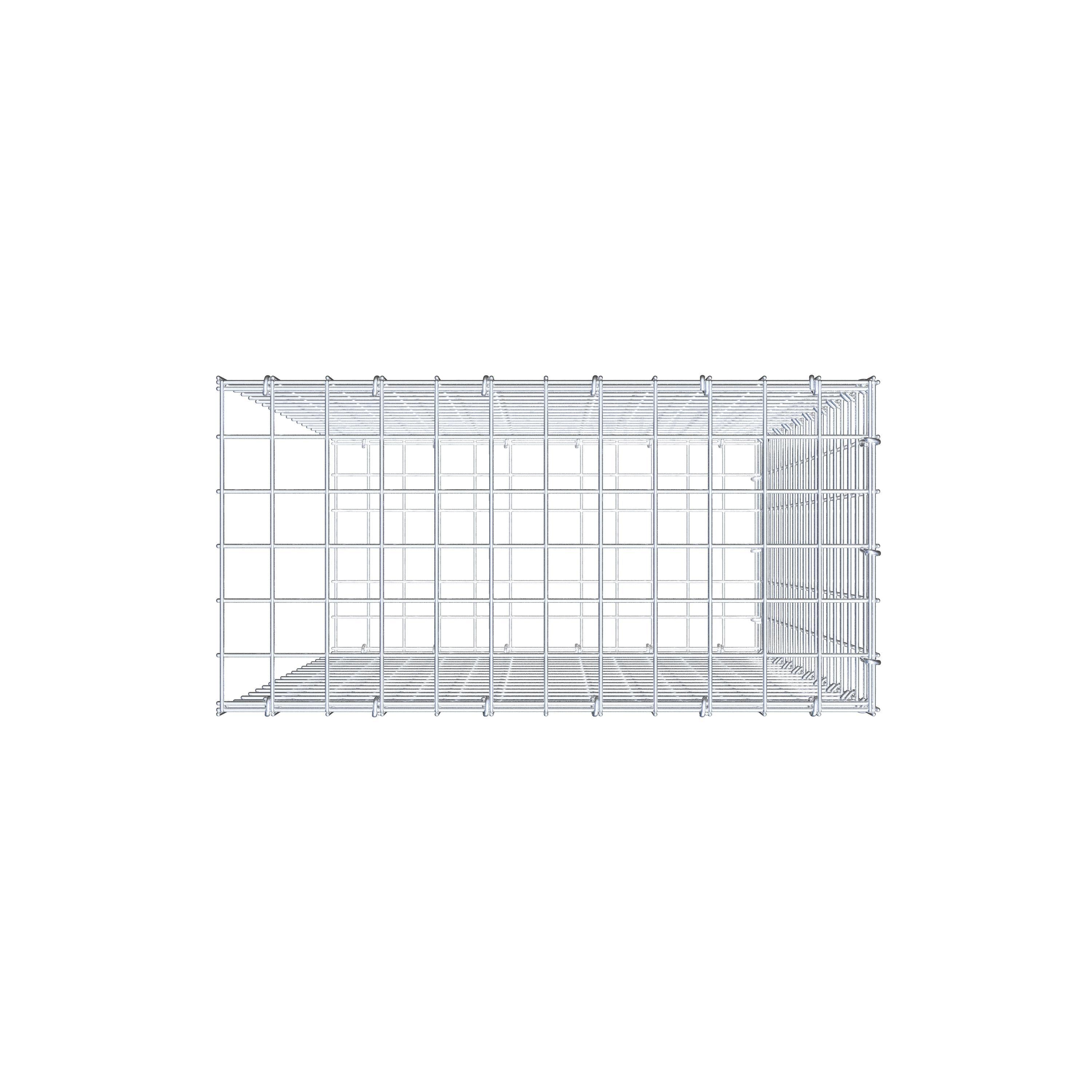 Monteret gabion type 2 100 cm x 60 cm x 30 cm (L x H x D), maskestørrelse 5 cm x 5 cm, C-ring