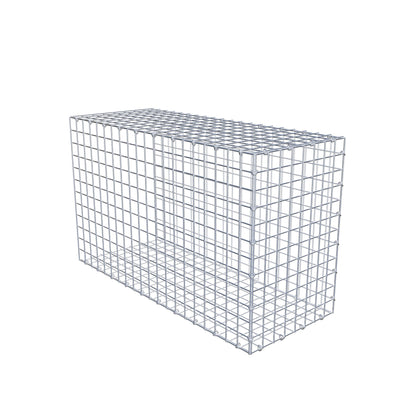 Monteret gabion type 2 100 cm x 60 cm x 40 cm (L x H x D), maskestørrelse 5 cm x 5 cm, C-ring