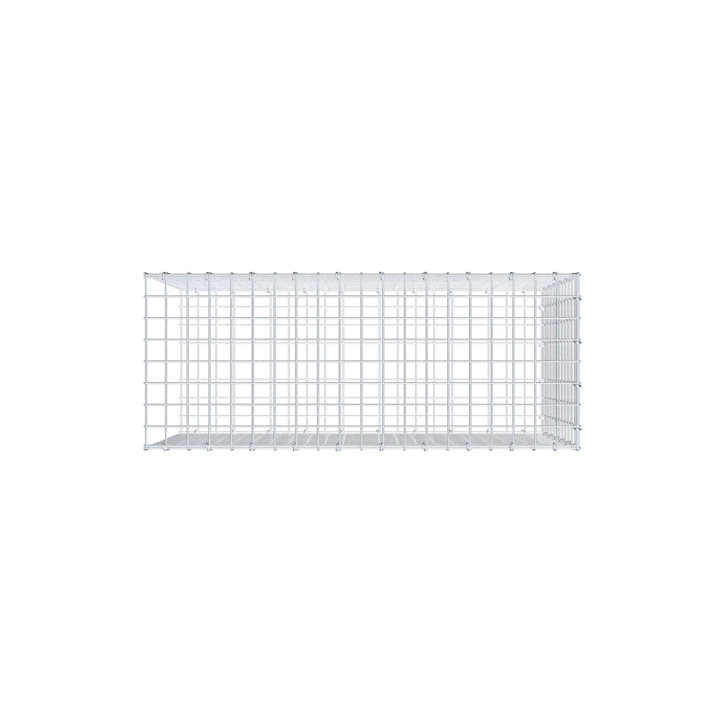 Monteret gabion type 2 100 cm x 60 cm x 40 cm (L x H x D), maskestørrelse 5 cm x 5 cm, C-ring