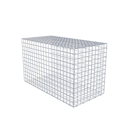 Monteret gabion type 2 100 cm x 60 cm x 50 cm (L x H x D), maskestørrelse 5 cm x 5 cm, C-ring