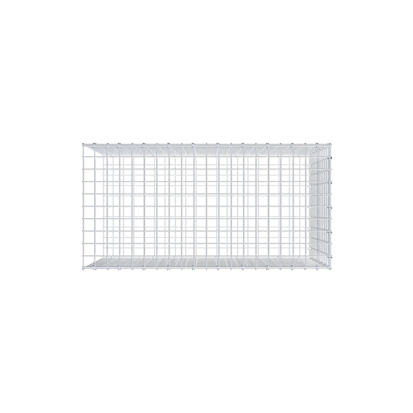 Monteret gabion type 2 100 cm x 60 cm x 50 cm (L x H x D), maskestørrelse 5 cm x 5 cm, C-ring