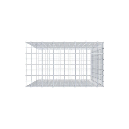 Typ 2 påbyggnadsgabion 100 cm x 70 cm x 40 cm (L x H x D), maskstorlek 5 cm x 5 cm, C-ring