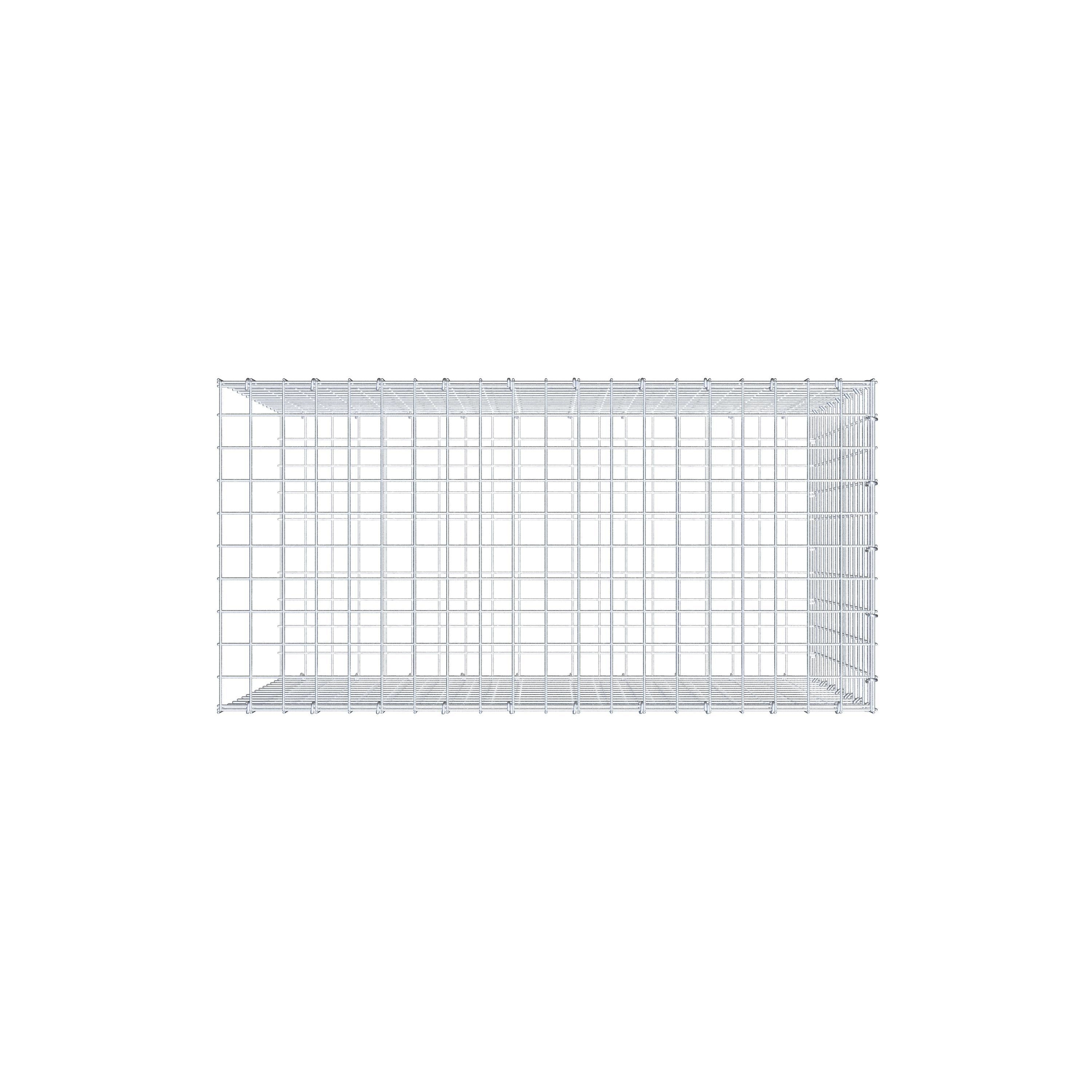 Monteret gabion type 2 100 cm x 70 cm x 50 cm (L x H x D), maskestørrelse 5 cm x 5 cm, C-ring