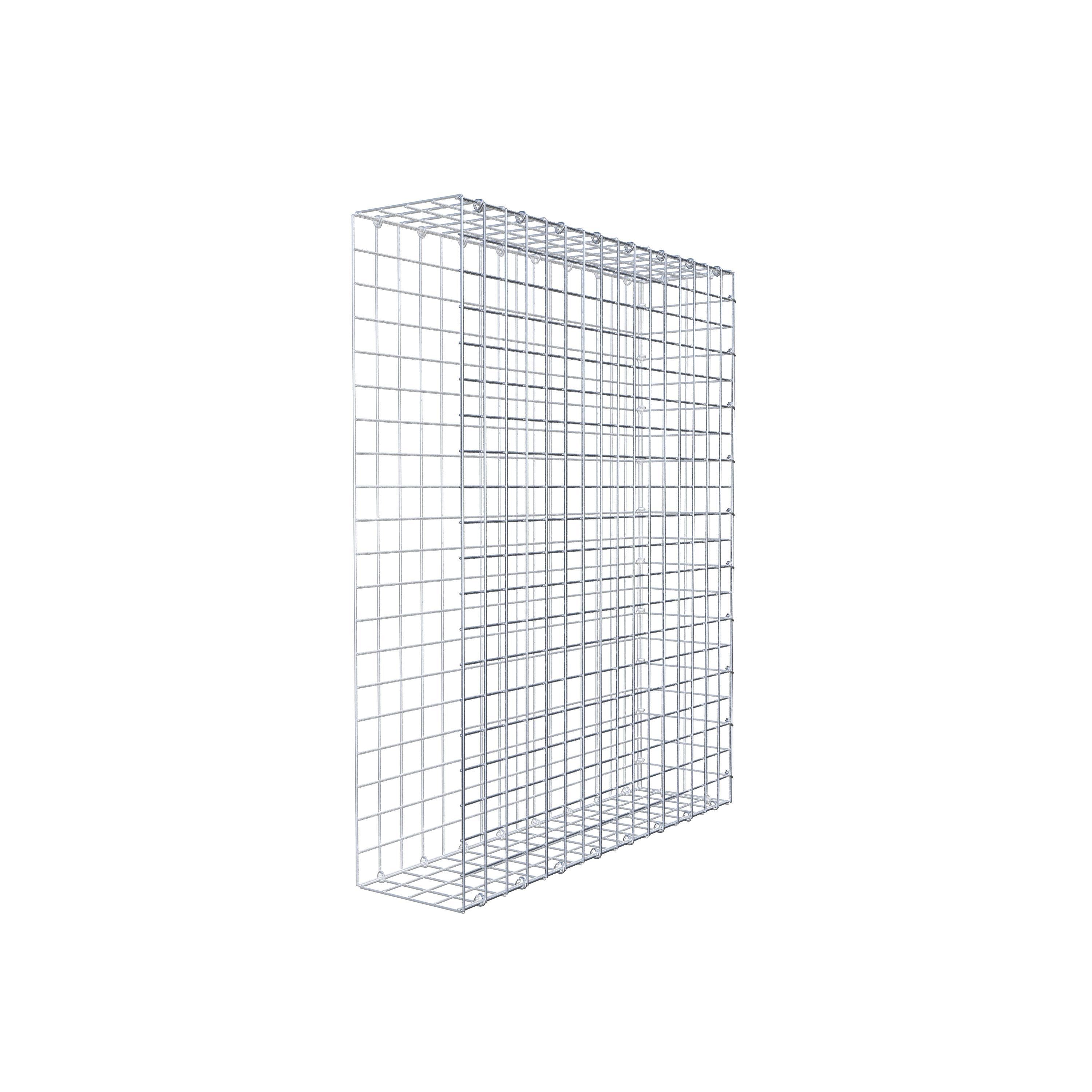 Typ 2 påbyggnadsgabion 100 cm x 80 cm x 20 cm (L x H x D), maskstorlek 5 cm x 5 cm, C-ring