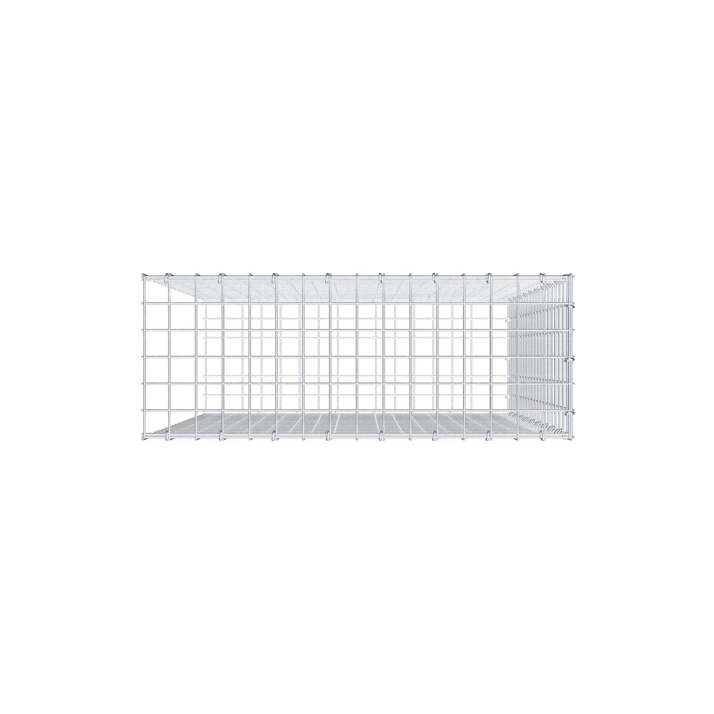 Mounted gabion type 2 100 cm x 80 cm x 30 cm (L x H x D), mesh size 5 cm x 5 cm, C-ring