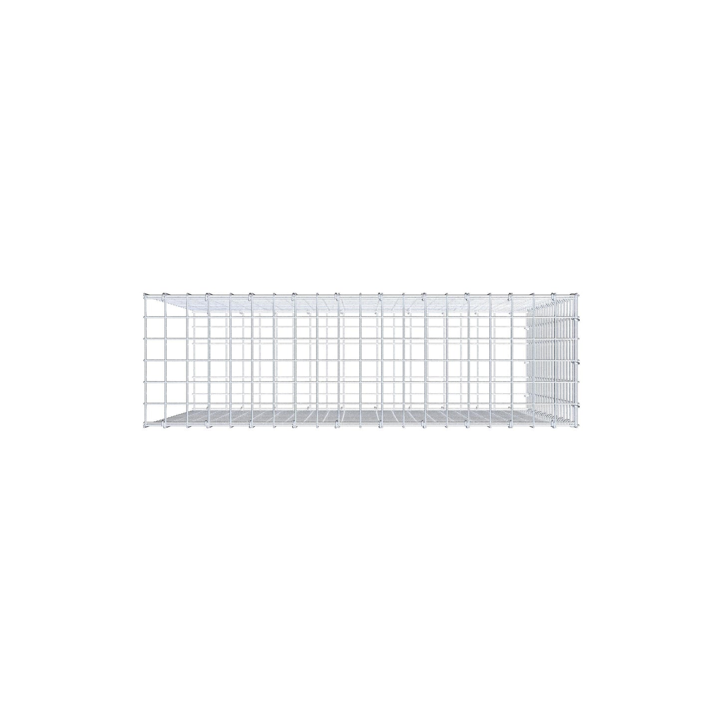 Monteret gabion type 2 100 cm x 90 cm x 30 cm (L x H x D), maskestørrelse 5 cm x 5 cm, C-ring