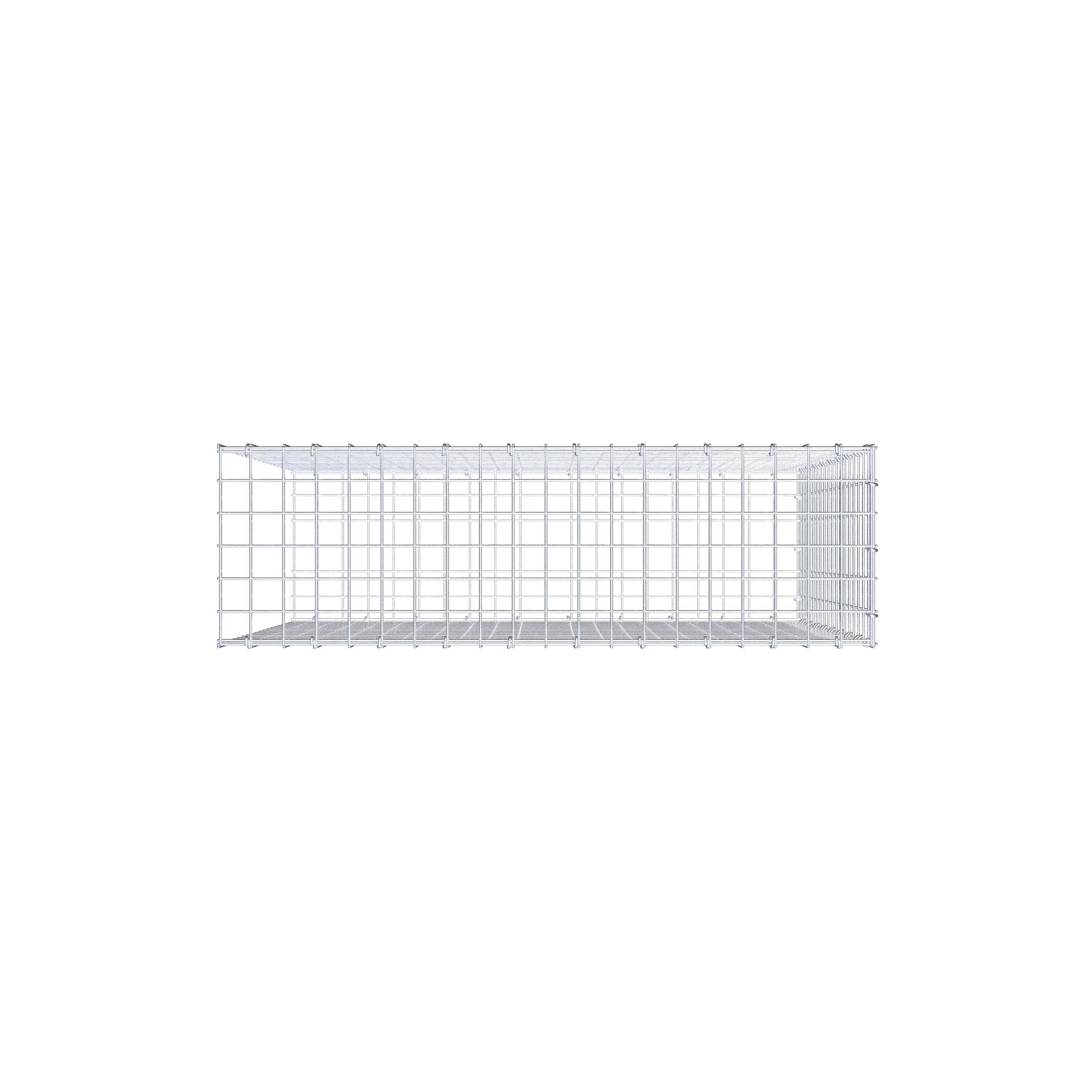 Monterad gabion typ 2 100 cm x 90 cm x 30 cm (L x H x D), maskstorlek 5 cm x 5 cm, C-ring