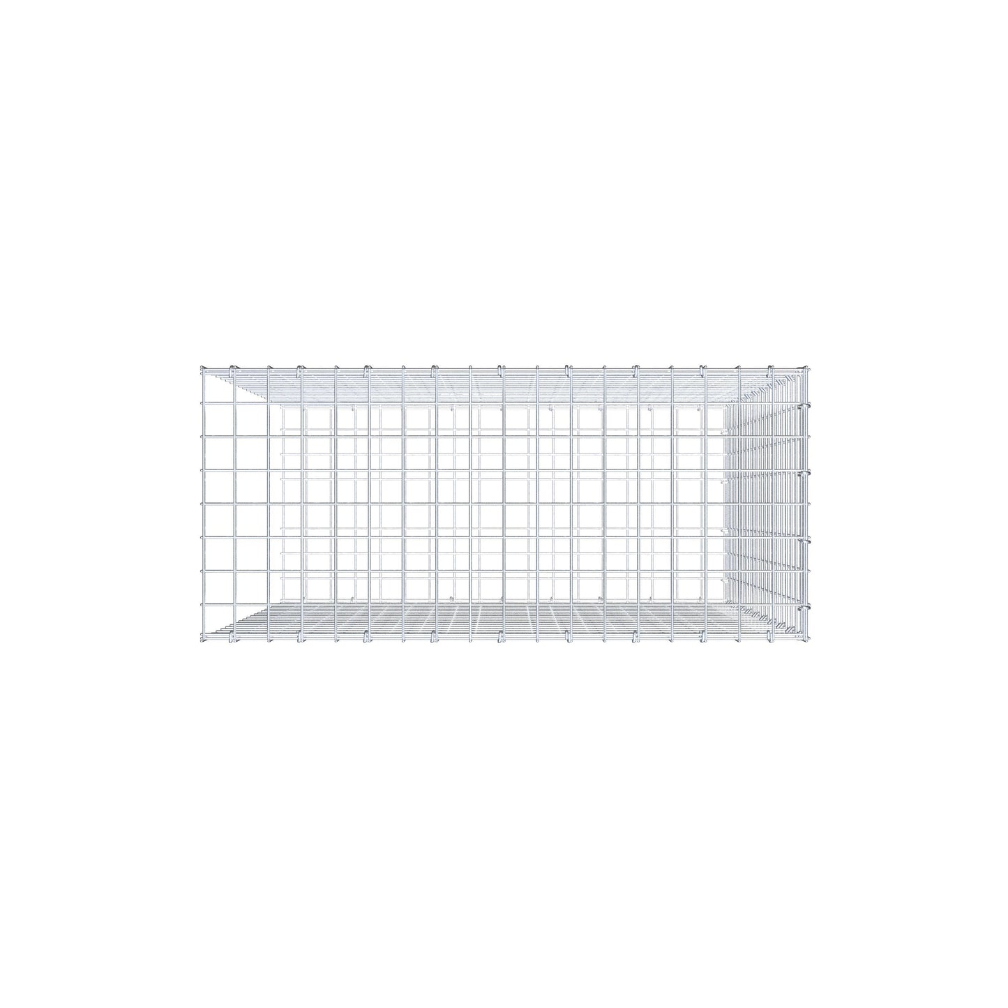 Monteret gabion type 2 100 cm x 90 cm x 40 cm (L x H x D), maskestørrelse 5 cm x 5 cm, C-ring