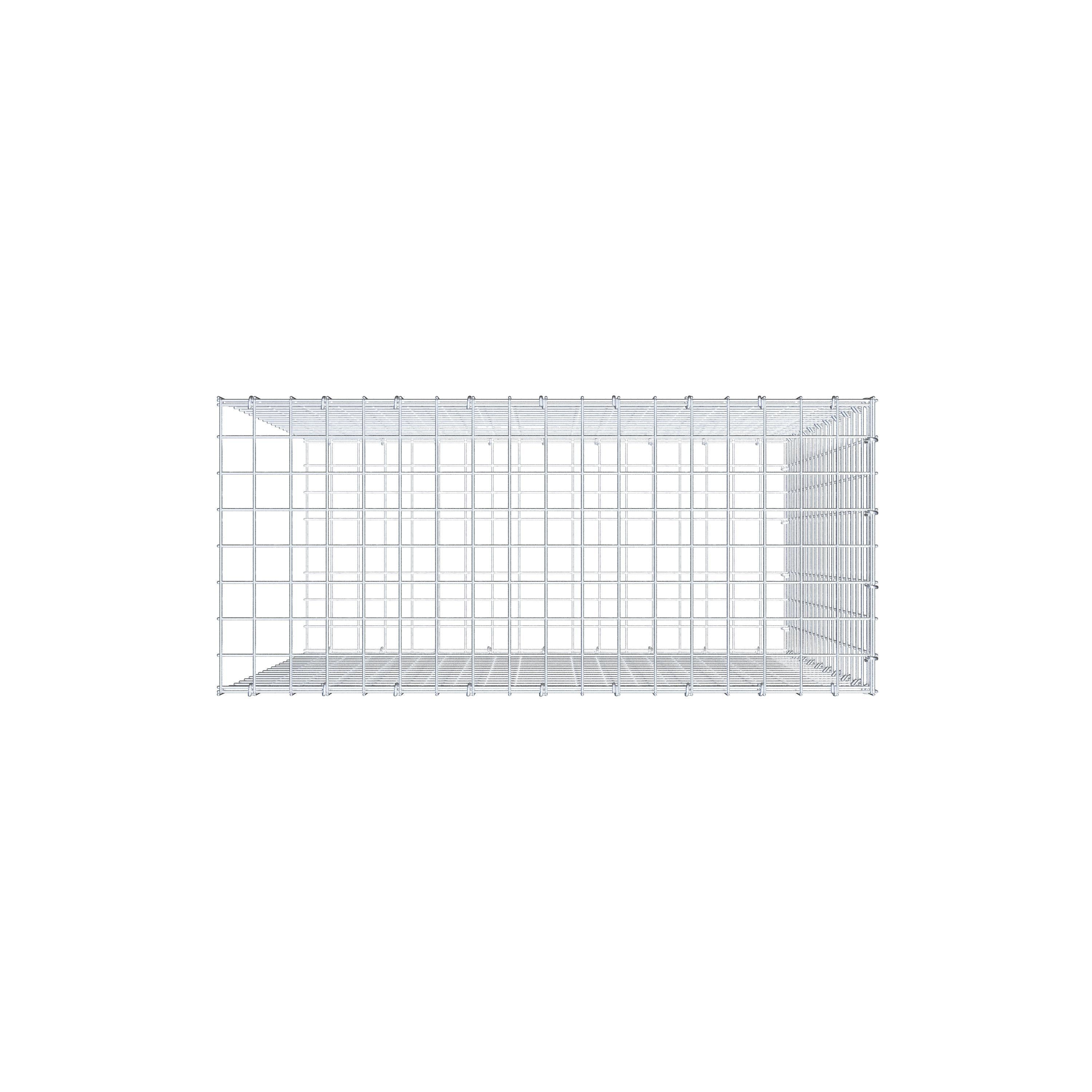 Monteret gabion type 2 100 cm x 90 cm x 40 cm (L x H x D), maskestørrelse 5 cm x 5 cm, C-ring