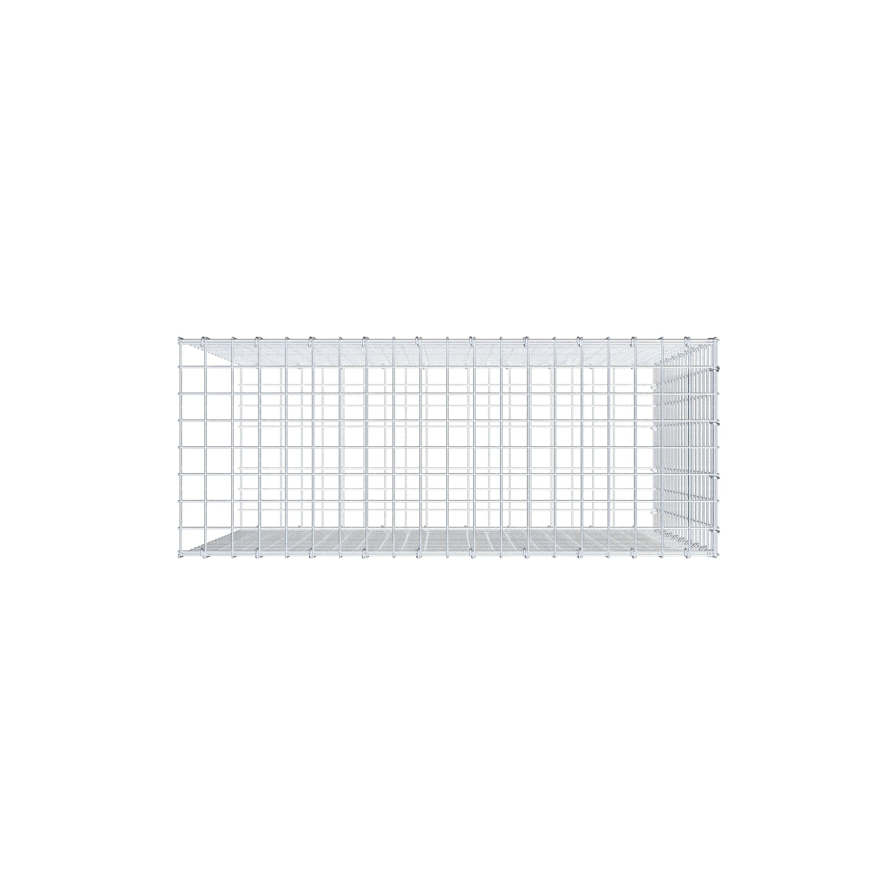 Monteret gabion type 2 100 cm x 90 cm x 40 cm (L x H x D), maskestørrelse 5 cm x 5 cm, C-ring