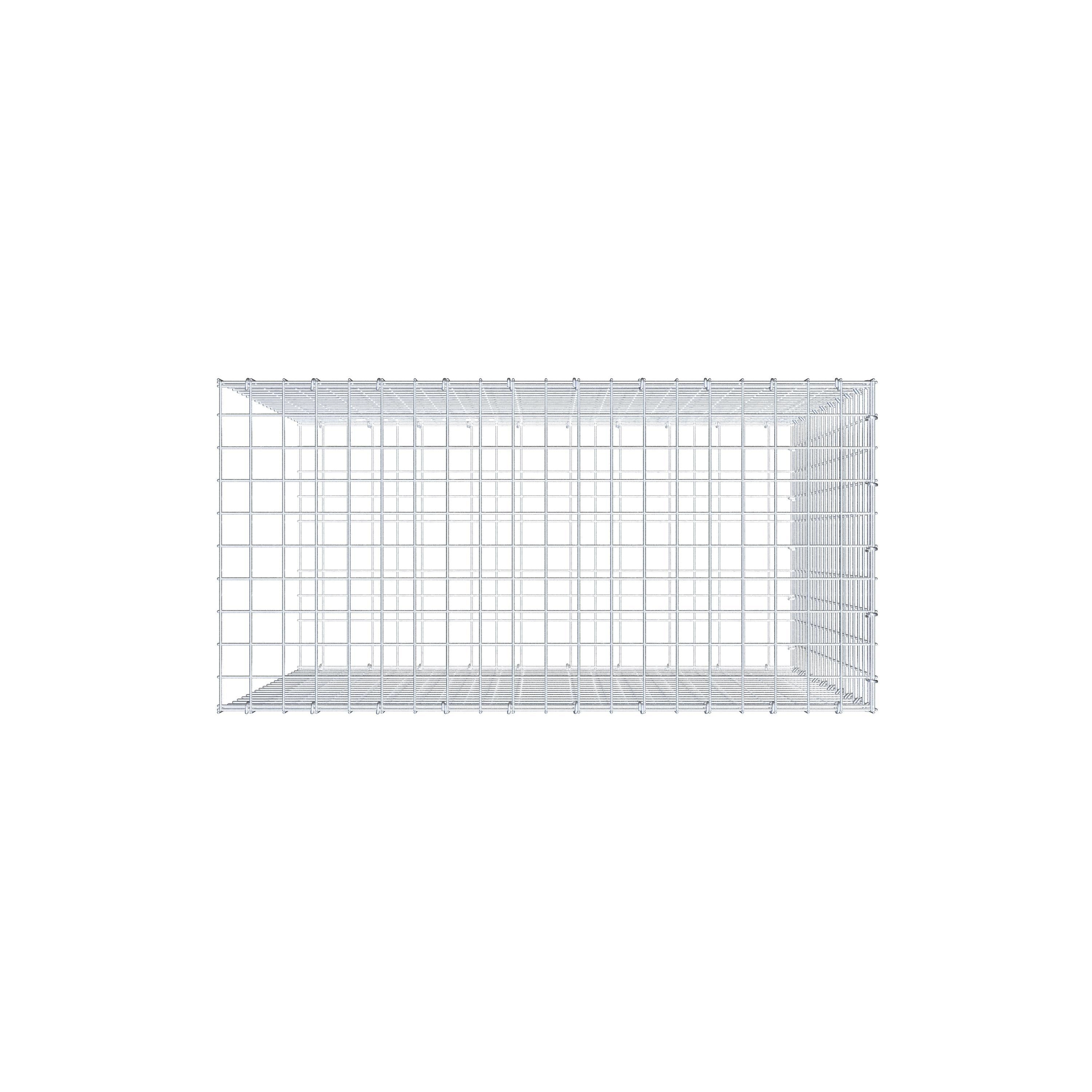 Mounted gabion type 2 100 cm x 100 cm x 50 cm (L x H x D), mesh size 5 cm x 5 cm, C-ring